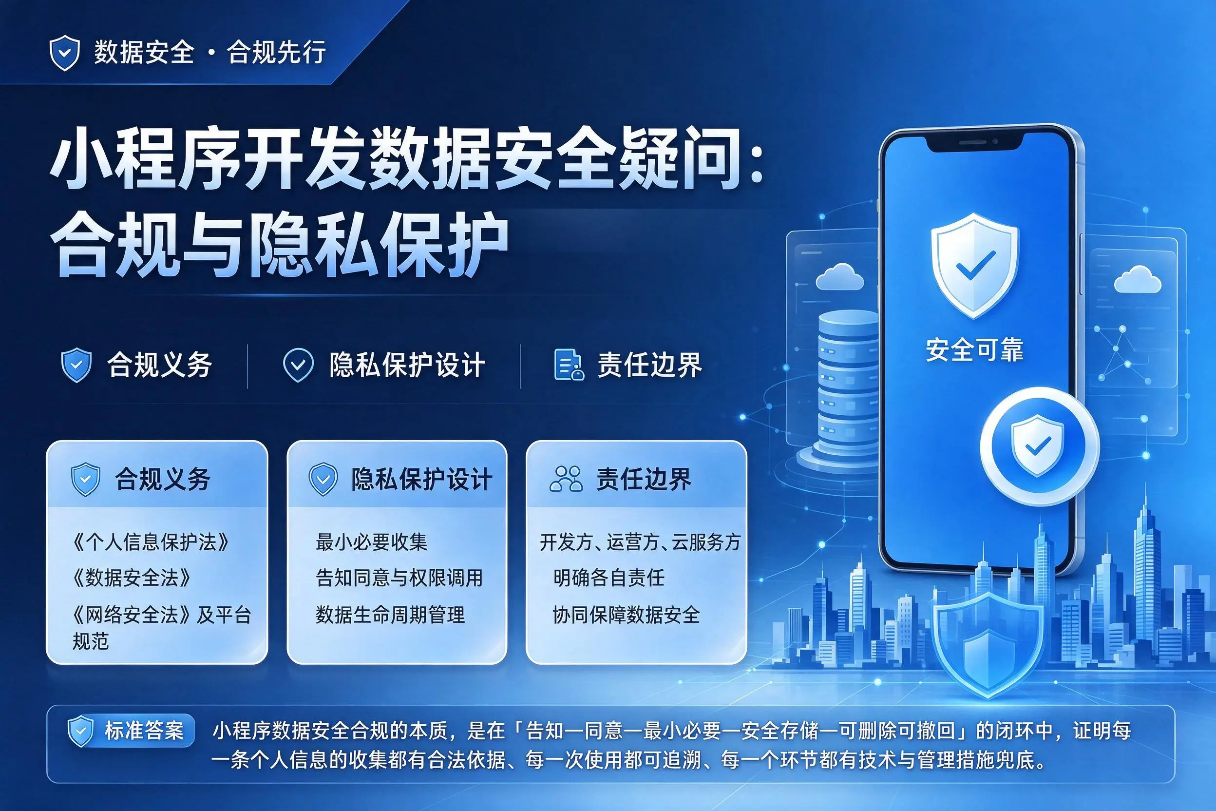 楚雄小程序开发数据安全疑问：合规与隐私保护