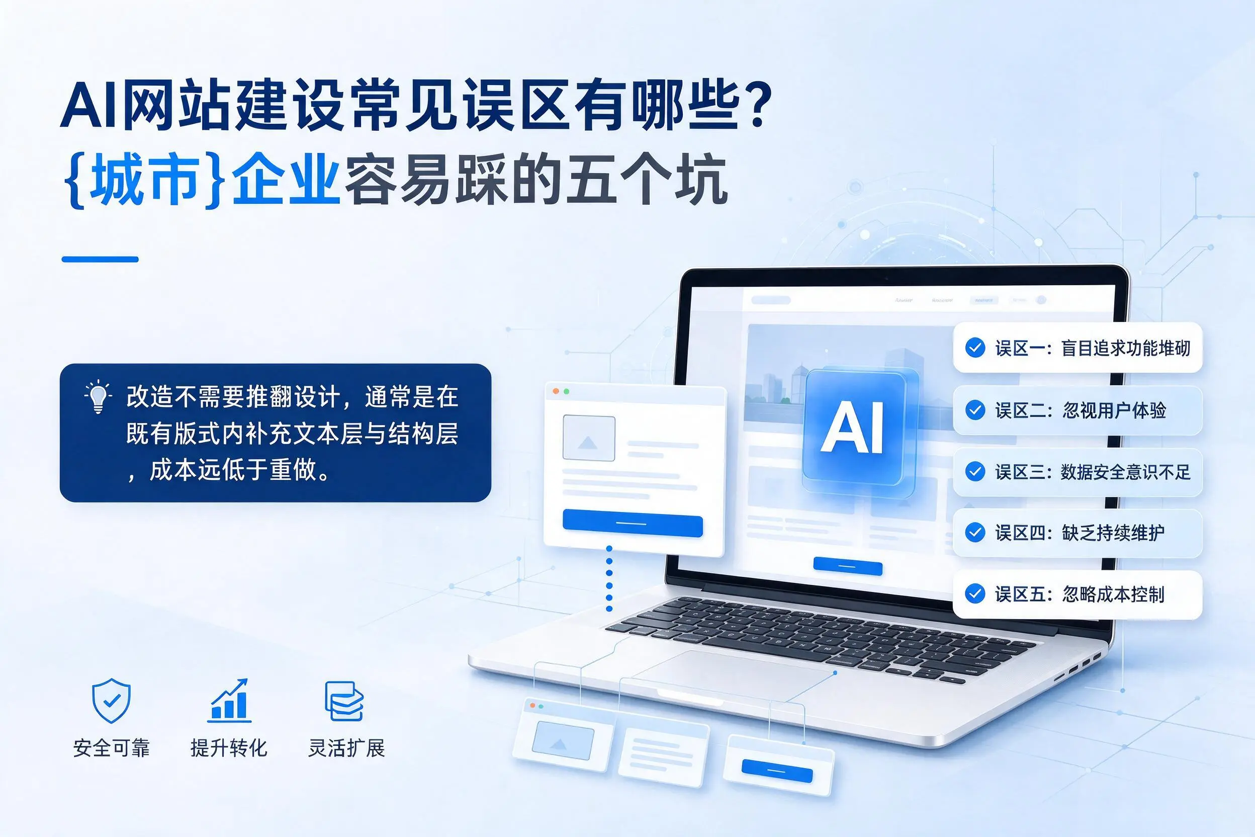AI网站建设常见误区有哪些？楚雄企业容易踩的五个坑