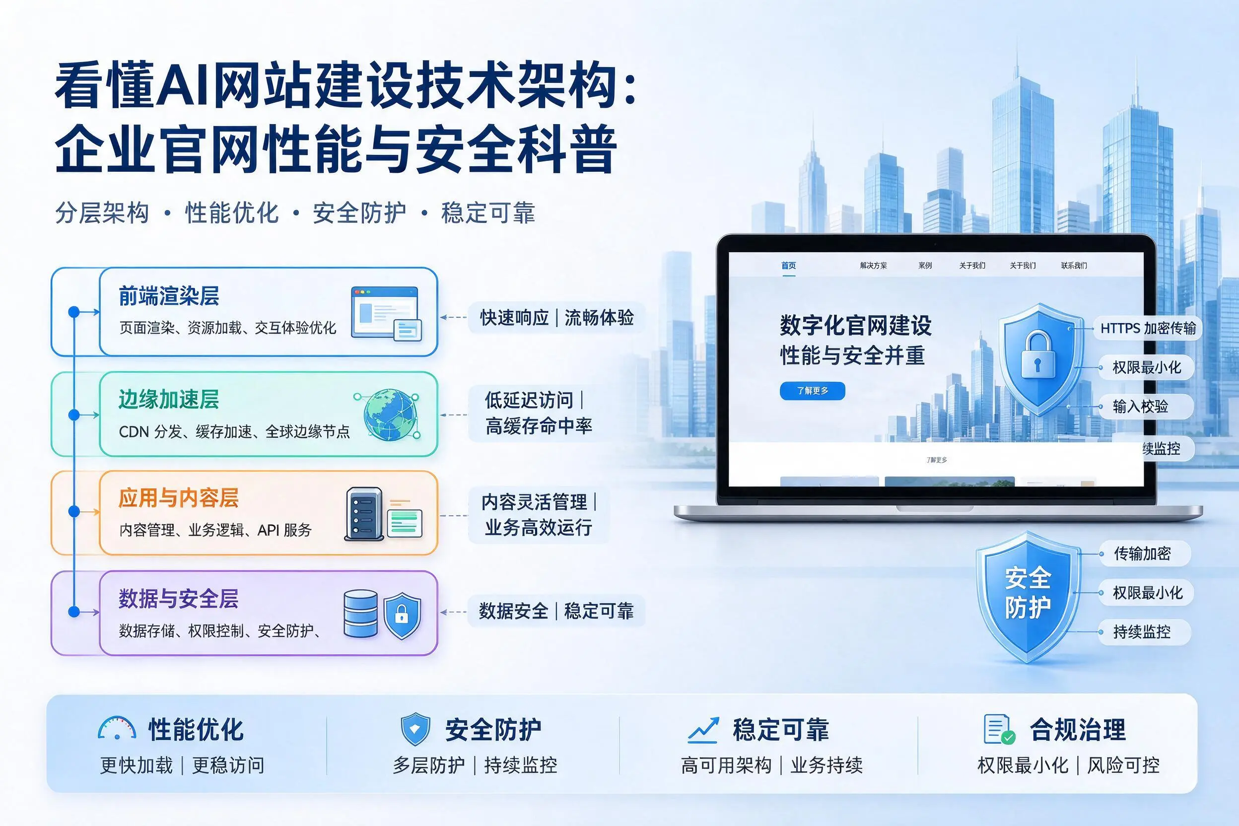 看懂AI网站建设技术架构：楚雄企业官网性能与安全科普
