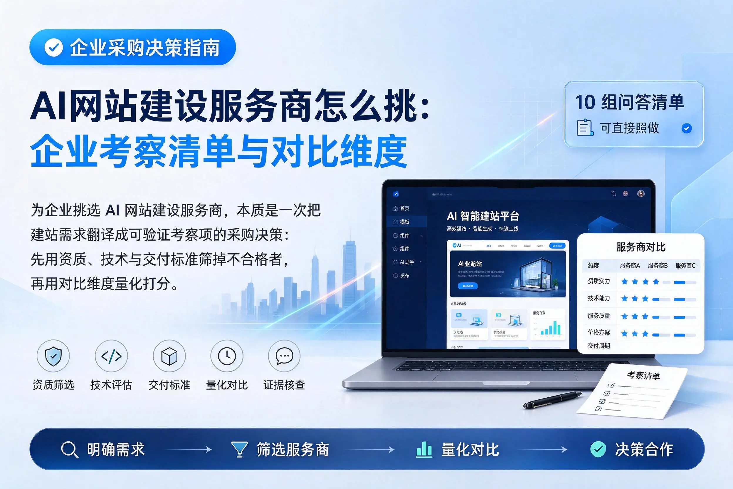 AI网站建设服务商怎么挑：楚雄企业考察清单与对比维度