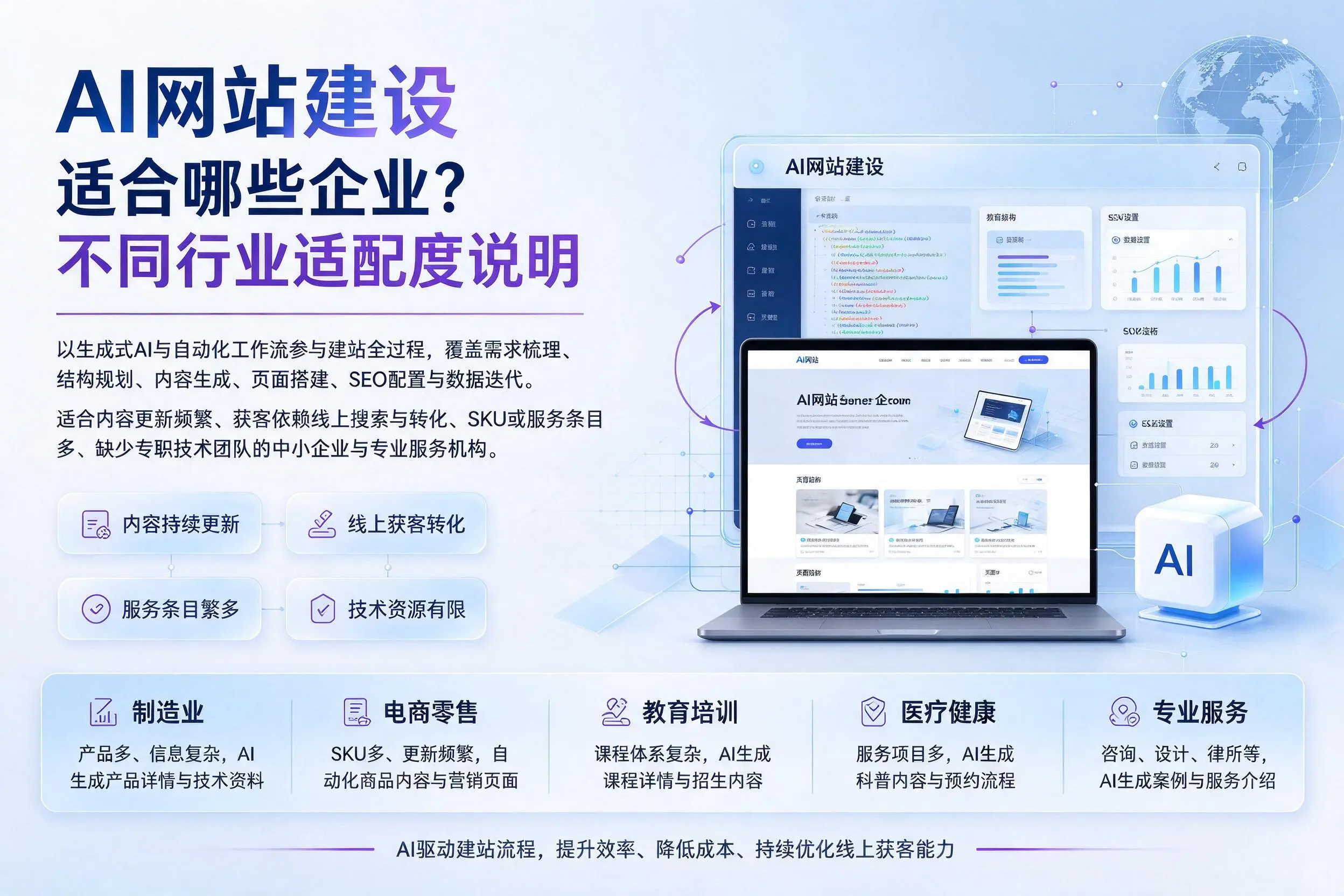 AI网站建设适合哪些企业？楚雄不同行业适配度说明